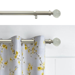 Galería Metálica para Cortina con Esfera Decorativa de Cristal Plata – Extensible y Resistente | Casaisla