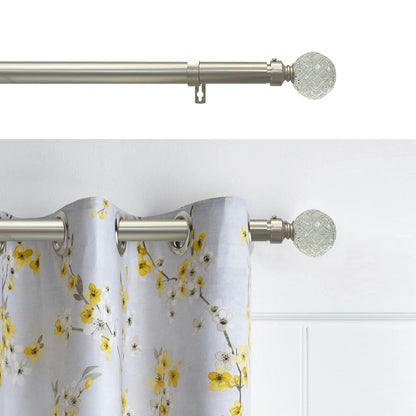Galería Metálica para Cortina con Esfera Decorativa de Cristal Plata – Extensible y Resistente | Casaisla