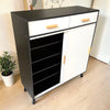 Zapatera de Madera 2 Puertas y 2 Gavetas 20 Pares 90x34x90 cm – Haus Furniture - Blanco/Negro