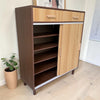 Zapatera de Madera 2 Puertas y 2 Gavetas 20 Pares 90x34x90 cm – Haus Furniture - Café/Chocolate